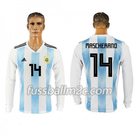 Fußballtrikots Argentinien Mascherano 14 Heim Trikotsatz WM 2018 Langarm